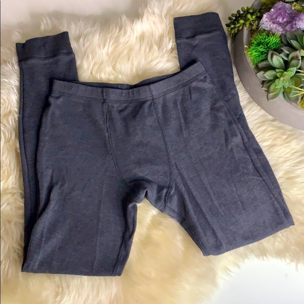 Cherokee large kids thermal pants waffle knit grey
